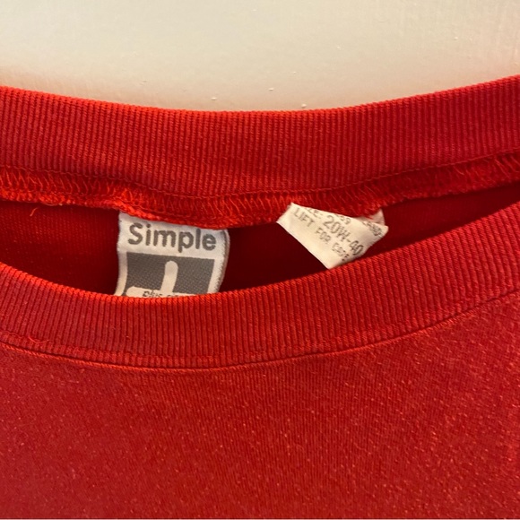 Simple Addition Red & Black Top With Asymmetrical Design - Picture 3 of 4